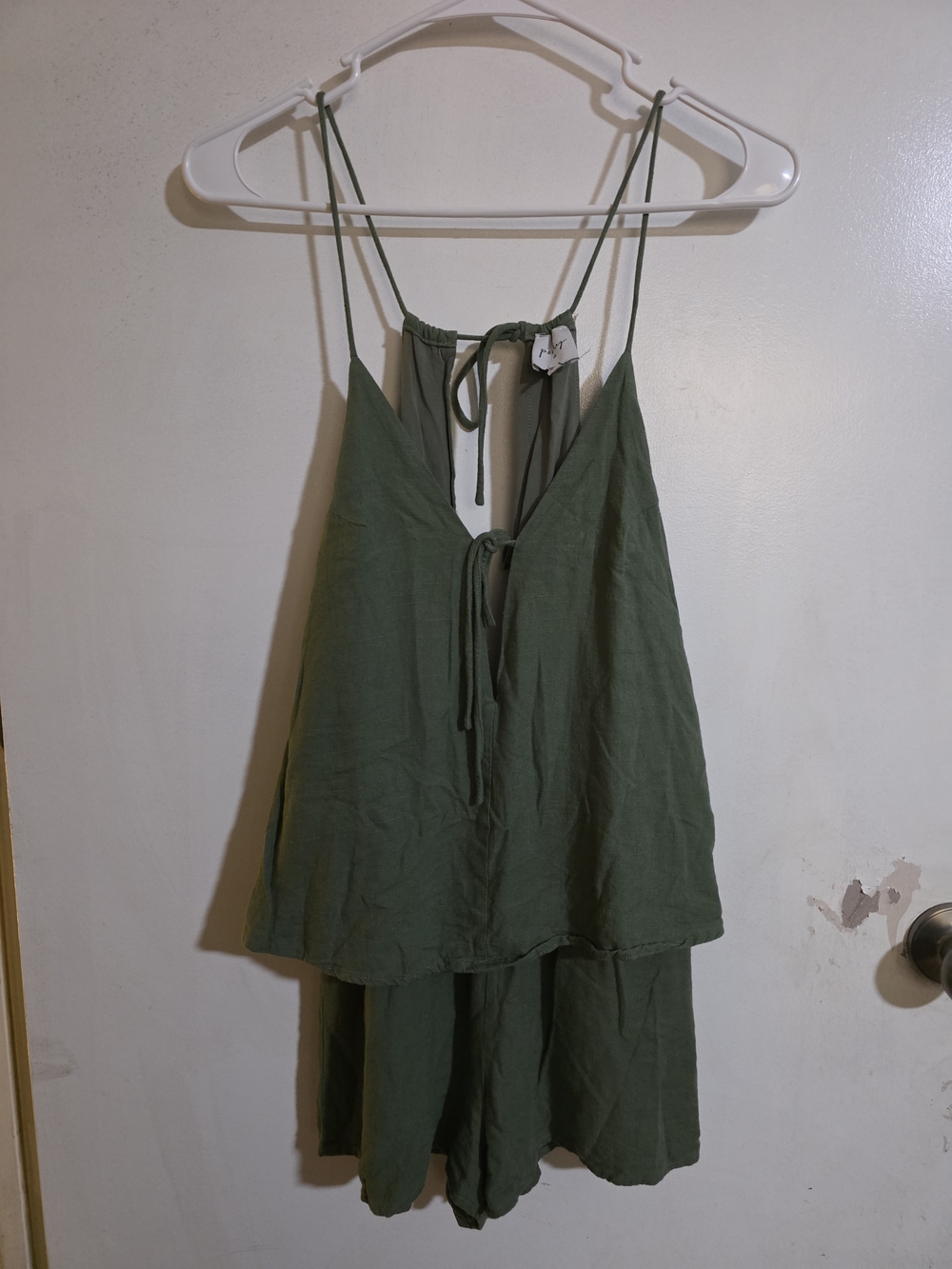 Olive Green Spaghetti Strap Romper